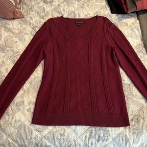 Banana Republic, dark purple/red cable knit sweater, lightly worn